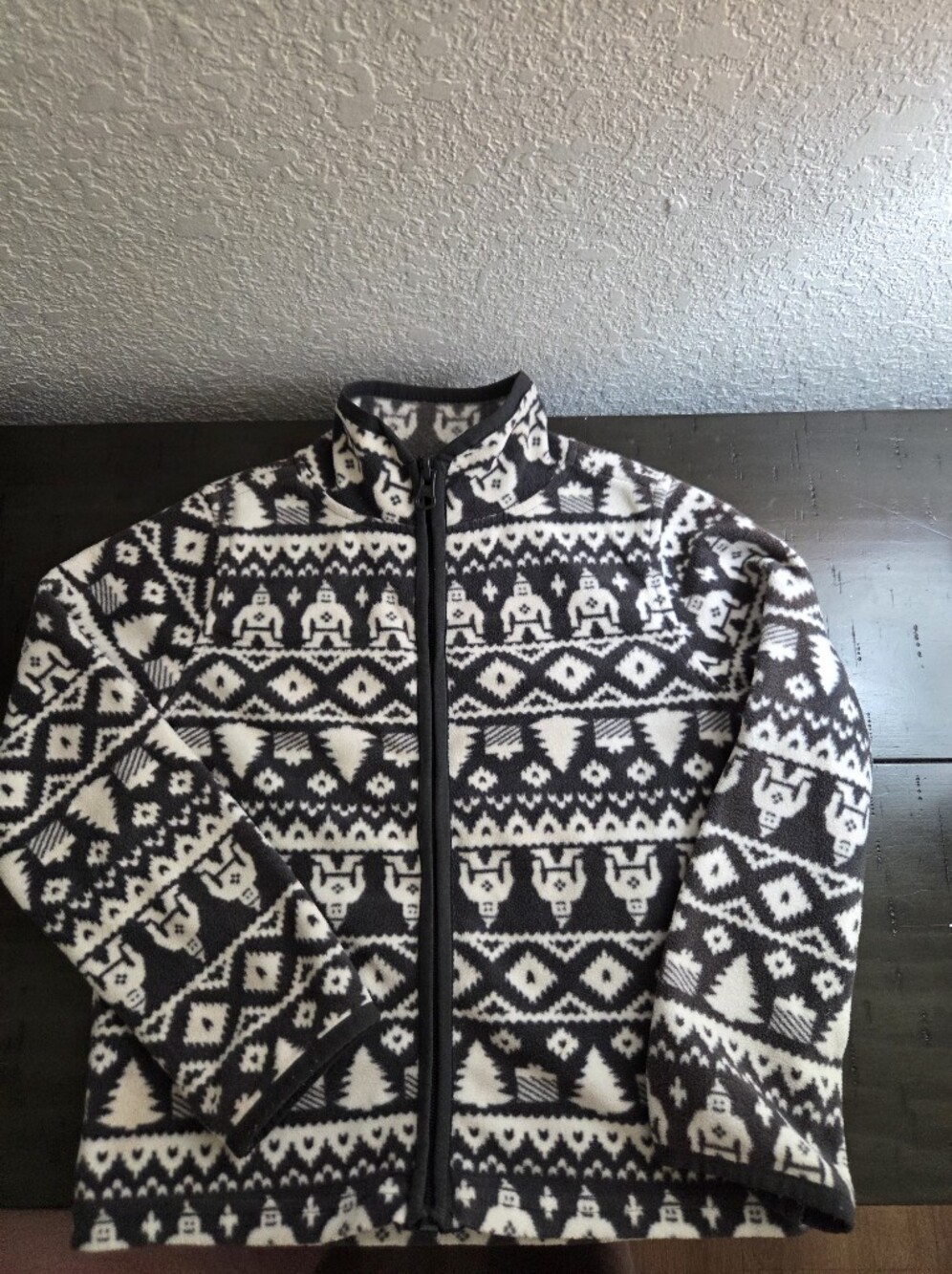 OshKosh B'gosh Black & White Fair Isle Zip-Up Jacket